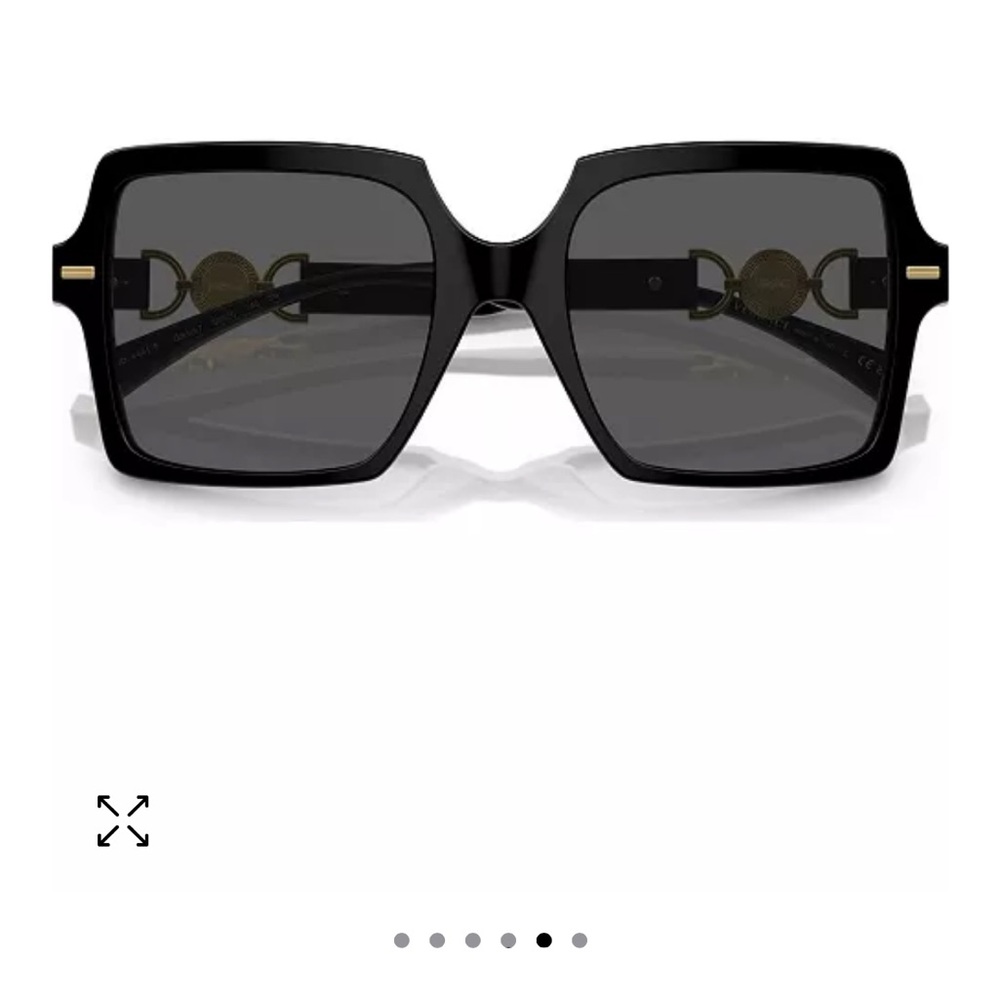 NWT Versace Black and Gold Oversized Sunglasses - Picture 5 of 8